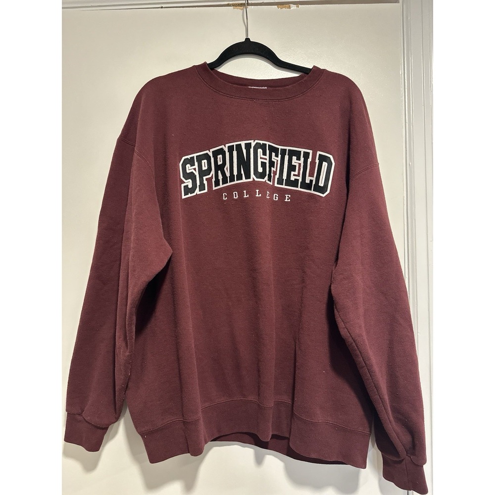 Champion Vintage Y2K Springfield College Sweatshirt Sz:XXL Maroon Fleece